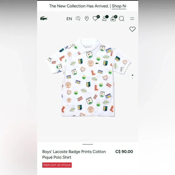Lacoste Kids Polo Shirt - White with Colorful Graphics - Picture 5 of 5